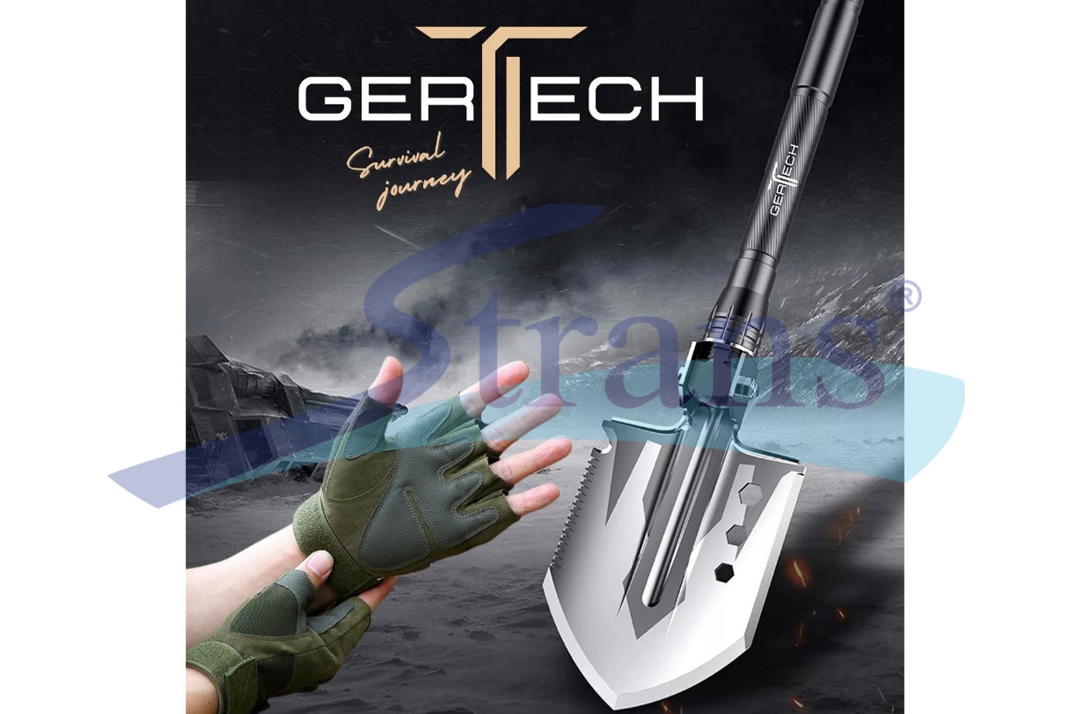 Лопата Багатофункціональна Саперна З Металевою Ручкою Gertech
